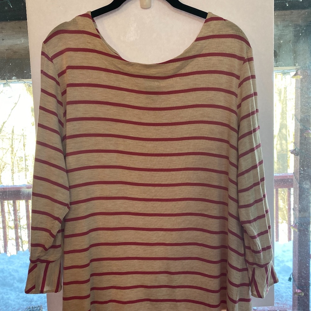 Chico’s Pink and Cream Striped Top Size #3!
